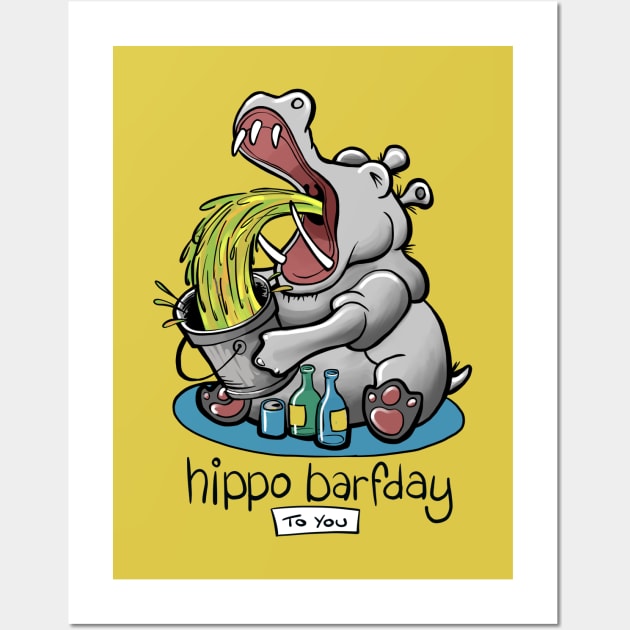 Hippo Barfday Wall Art by sparklellama